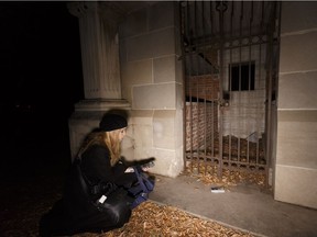 Paranormal investigator Beth Fowler leads a ghost walk in the Edmonton Cemetery on Oct. 13, 2017.
