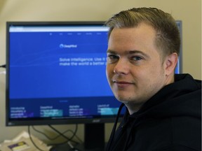 Research scientist Kevin Waugh in his downtown Edmonton DeepMind office.