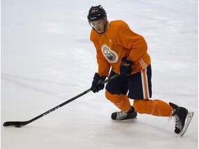 Edmonton Oilers Matt Benning during practice on Sept. 28, 2017 in Edmonton.
