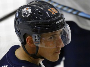 Edmonton Oilers centre Ryan Strome at team practice in Edmonton on Oct. 12, 2017.