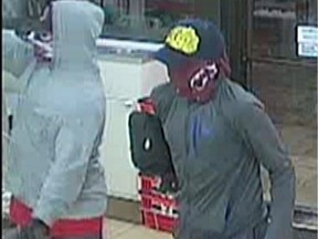 Edmonton Police Service issued a news release asking for help identifying between two and four suspects who have committed a series of armed robberies in convenience stores on the early morning of the weekends in Edmonton's south side. The suspects are described as being in their early 20s, Caucasian or Indigenous and between 5'8" and 5'10" tall with slim builds.
