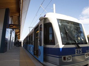 An LRT train is seen at the MacEwan station. File photo.