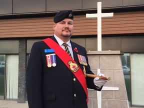 Scott Crichton, Sergeant-at-Arms for Jasper Place Legion Branch 255. Crichton is a veteran of both the Canadian and U.S. armed forces.