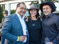 Richard Wong (left) at Pinot on the Patio fundraiser last summer with guests Sharon McLean and former Alberta Liberal leader Dr. Raj Sherman.