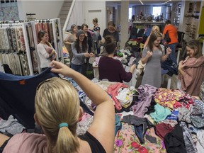 Kim Neeser recently held a clothing swap among friends, held at her mother's north side drapery business.