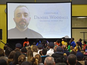 The community celebrates the official opening of Constable Daniel Woodall School in Edmonton on Nov. 15, 2017.