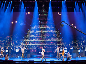 The Singing Christmas Tree, a 35-foot structure ringed with a 150-member choir, is the centrepiece of a holiday show featuring dancing Santas, acrobats and a live orchestra, among many other surprises.