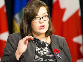 Justice and Solicitor General Minister Kathleen Ganley provides details about the proposed changes to the Alberta Human Rights Amendment Act, 2017, on Wednesday November 1, 2017, in Edmonton.  Greg  Southam / Postmedia