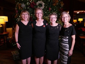 Carmen Nolette, Helene Daly, Annette Harmatys and Amande McCormack at Christmas in November at Jasper Park Lodge on Sunday, Nov. 5, 2017.
