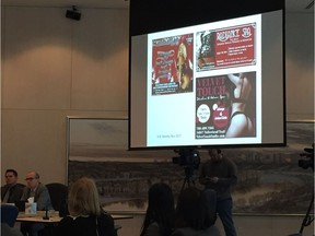 Advocates urged city councillors to prevent body rub parlours from advertising in local public magazines at council's community services committee Nov. 27, 2017.