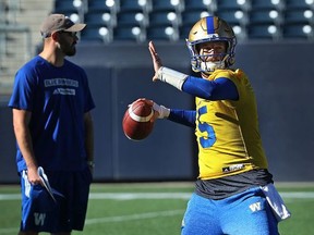 Bombers starting QB Matt Nichols might not be available for Sunday's game.