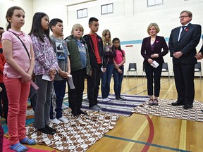 Premier Rachel Notley and Education Minister David Eggen joined students at Kensington School in acknowledging the International Day for the Elimination of Racial Discrimination in Edmonton, March 21, 2016.