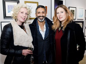 Nicole Jamani, left, Rahim Jamani and Desiree Liley at Ginger Snap at the Snap Gallery in Edmonton on Saturday, Dec. 2, 2017.