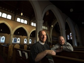 Rector Chris Pappas (left) and John Brough are part of the arts ministry at Holy Trinity Anglican Church.