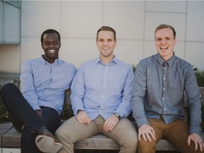 StudentHire founders (from left) Marc Nzojibwami, Adam Prince and Richard Clark.