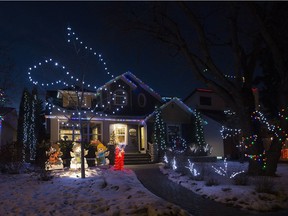 Candy Cane Lane lights up along 148th Street between 92nd and 100th Avenues in support of the Edmonton Food Bank on Friday December 8, 2017 in Edmonton.