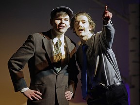 Graydon Antoniuk (left) and Kian Lund in a scene from Millwoods Christian School Cappies production of It's a Wonderful Life.