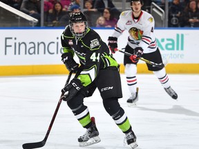 Edmonton Oil Kings forward Carter Souch, 16, makes his WHL debut against the Portland Winterhawks at Rogers Place on Nov. 25, 2017.