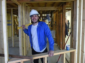 Artistic director Byron Martin in the space under construction for a new comedy club set to open in Old Strathcona in April 2018.