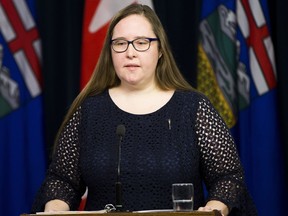 Christina Gray, minister responsible for democratic renewal, provides details about an Act to Strengthen and Protect Democracy in Alberta, introduced on Monday Dec. 4, 2017 in Edmonton.