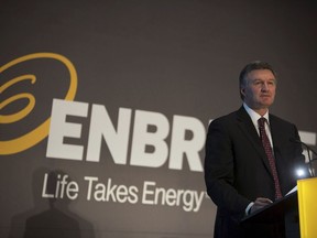 Enbridge president and chief executive Al Monaco addresses shareholders at the company's annual general meeting in Calgary last May.