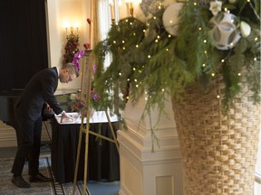 The public can bid in the Festive Floral Auction, displayed in the Lobby Galleria at the Fairmont Hotel Macdonald until Sunday, Dec. 10. Funds raised go to the Christmas Bureau of Edmonton.