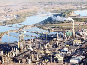 Suncor's Millennium and Borealis work camps, north of Fort McMurray, will be alcohol-free effective Sept. 1. The Suncor upgrader plant at it's Fort McMurray oil sands project as seen from the air September1.