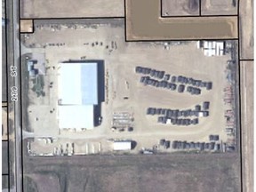 An aerial photo of Freedom Cannabis's proposed cannabis grow and production facility in Acheson, Alta., just west of Edmonton.