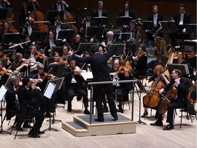 Chief Conductor Alexander Prior and the Edmonton Symphony Orchestra, who presented Handel's Messiah at the Winspear on Friday  Dec. 15, in the rich, romantic orchestration by British composer Eugene Goosens, with soloists Claire de Sévigné, Catherine Daniel, and Ryan Downey, and the Kokopelli and Òran choirs.