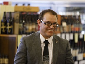 Alain Masonneuve is announced as CEO of the Alberta Liquor and Gaming Commission (AGLC) during a press conference at deVine Wines and Spirits in Edmonton on Tuesday, Dec. 5, 2017.
