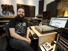 Doug Organ at the board in Edmontone Studio.