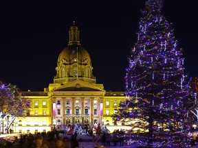 Hundreds of people attended the ceremonial lighting of over 500 trees adorned with 180,000 festive lights was held at the Alberta Legislature Grounds on Thursday December 7, 2017. The event included music, cookies and hot chocolate in the Legislature Rotunda.