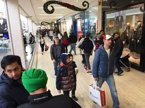 The West Edmonton Mall was a bit busier than a typical Tuesday with Boxing Day deal shoppers.