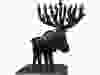A Hanukkah menorah in the shape of a moose. Oy!