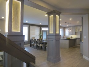 Lighted pillars add a decorative touch to the Carlisle by Concept Homes, one of three grand prize homes up for grabs in the 2018 STARS Lottery.