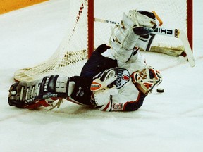 Oilers goalie Bill Ranford in May 1990.