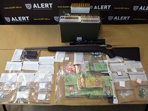 Four people were arrested on Jan. 22, 2018 after an ALERT investigation into a suspected dial-a-dope operation in Grande Prairie found drugs, a stolen firearm and more than $34,000 cash, police said on Thursday, Jan. 25, 2018.