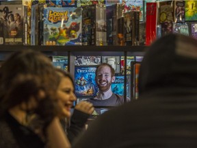 Brian Flowers, the owner of Table Top Cafe with two locations in Edmonton, stands in his cafe on Sunday, Jan. 14, 2018.  He has plans to franchise his brand and feels board game cafes are an untapped market.