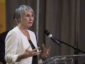 Minister of Employment, Workforce Development and Labour Patricia Hajdu speaks at Prairieland Park in Saskatoon, Friday, September 1, 2017.