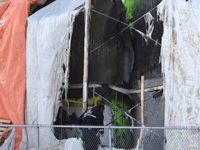 Firefighters rapidly extinguished a blaze at a business under construction in north Edmonton Sunday morning.