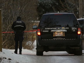 Police are investigating a homicide in a residential alley near 92 Avenue and 77 Street in southeast Edmonton on Monday January 1, 2018.