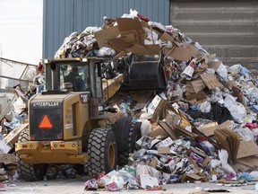 Recycling at Edmonton's waste management facility.