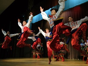 Ukrainian dancers entertain the troops at a dinner held at the Ukrainian Youth Unity Complex in Edmonton on Monday January 15, 2018. The dinner was hosted by the Ukrainian Canadian Congress-Alberta Provincial Council for the soldiers from Edmonton Garrison who were deployed to Ukraine in 2017 to assist the Ukrainian military.