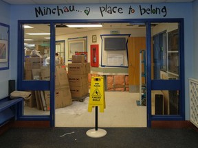 Minchau Elementary School in Millwoods sustained extensive water damage over the winter break caused by extreme fluctuations in temperature.