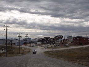 A truck drives the roads of Cambridge Bay, Nunavut on Thursday August 31, 2017. A slight but persistent decrease in Nunavut's tragically high suicide rate has officials hoping that programs to help those at risk are finally taking hold.