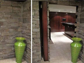 Bookshelves or bar walls are the most popular hidden doors, but they can also be made from stacked stone walls, seamlessly blending in with the interior.