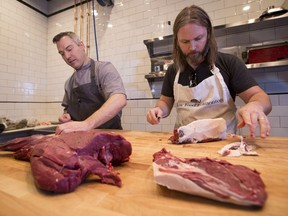 Chef Blair Lebsack (left) and filmmaker and local food advocate Kevin Kossowan are featured speakers at this year's Eat Alberta workshop at NAIT.