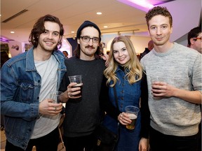 Trevor Mann, left, Shea Connor, Bridget Jessome and Murray Wood at a private screening of the new comedy series CAMP at the Telus World of Science in Edmonton on Saturday, Feb. 3, 2018.