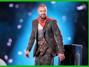 Justin Timberlake performs onstage during the Pepsi Super Bowl LII Halftime Show at U.S. Bank Stadium on February 4, 2018 in Minneapolis, Minnesota.