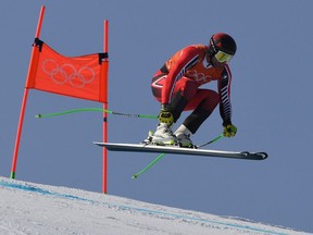 Manuel Osborne-Paradis had the fastest time in Thursday's training for the men's downhill at the Jeongseon Alpine Center on Feb. 8, 2018.